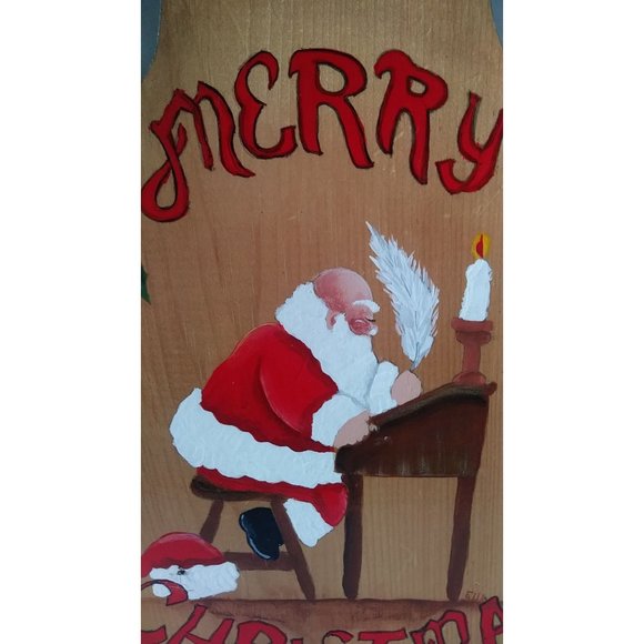 Vintage Hanging Painted Christmas Bread Cutting Board - Picture 3 of 9